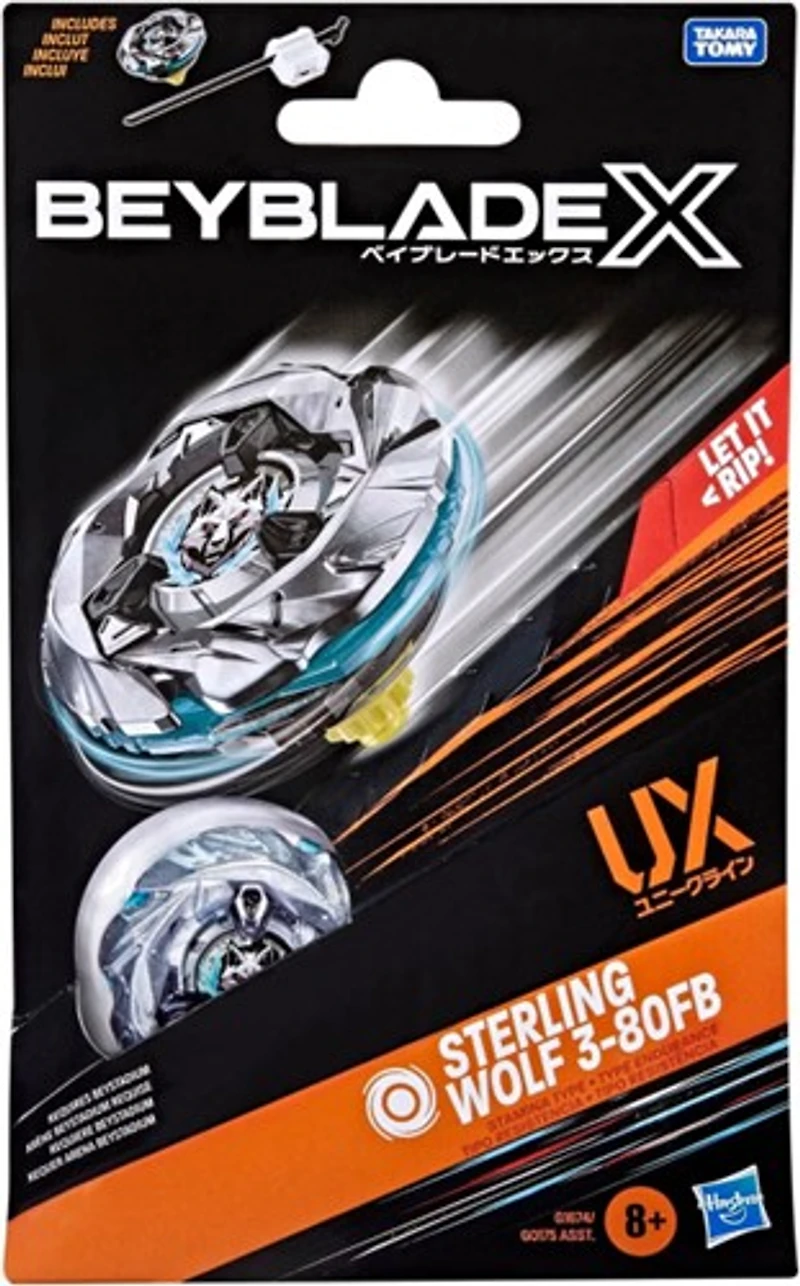 Hasbro Silver Sterling Wolf 3-80FB Beyblade X Starter UX-08 