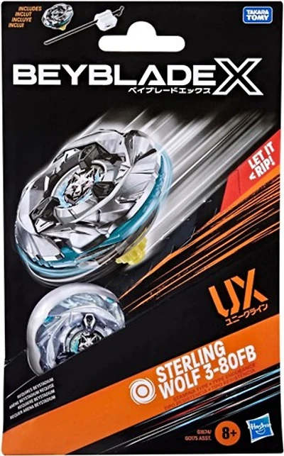 Hasbro Silver Sterling Wolf 3-80FB Beyblade X Starter UX-08 