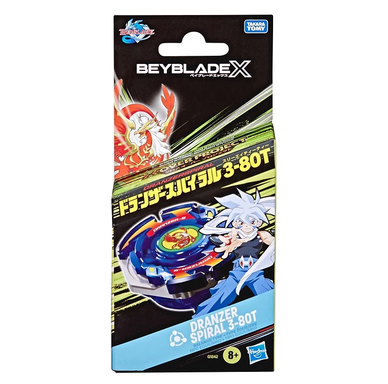 Beyblade X X-Over Project Dranzer Spiral 3-80T Starter Pack Top and Launcher 