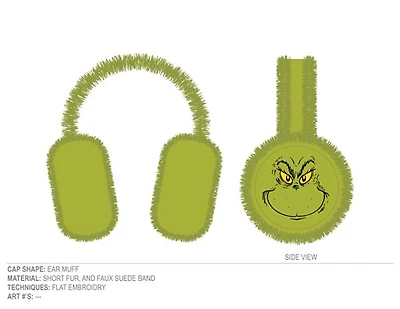 Cache-oreilles en fourrure verte Grinch 