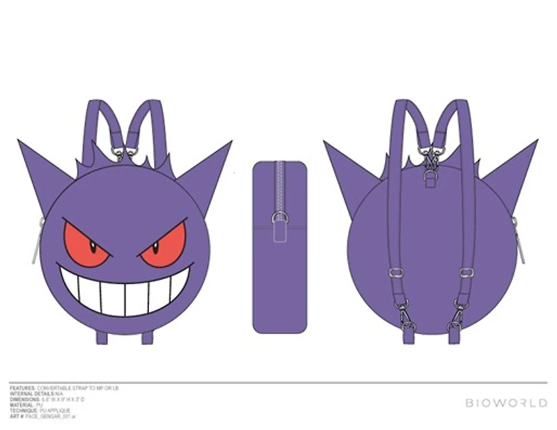 Pokemon Gengar Mini Backpack - Purple - One Size 