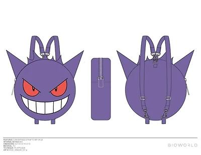 Pokemon Gengar Mini Backpack - Purple - One Size 
