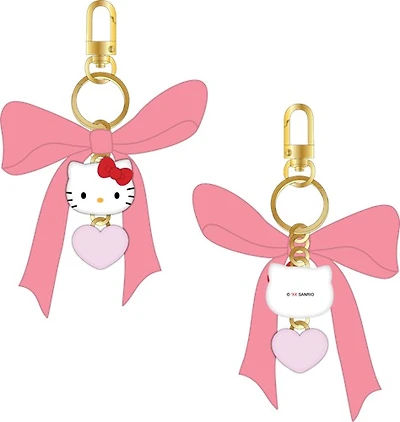 Hello Kitty Pink Bow and Heart Keychain 