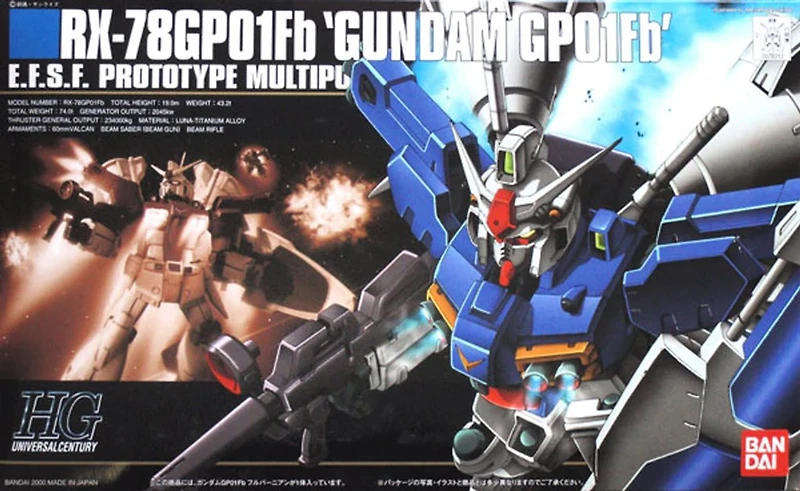Gundam High Grade Universal Century 1/144 Scale Model Kit: RX-78GPO1Fb Gundam GP01Fb
