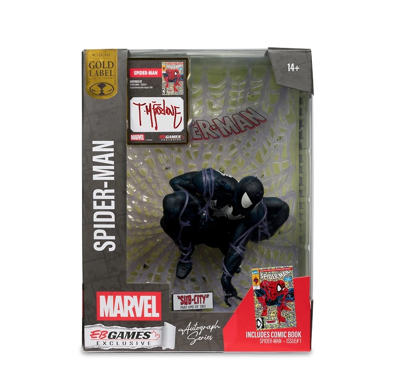 Marvel Spider-Man (Black Suit) 1:6th Scale Collectible with Scene Autograph Series (Gold Label) 