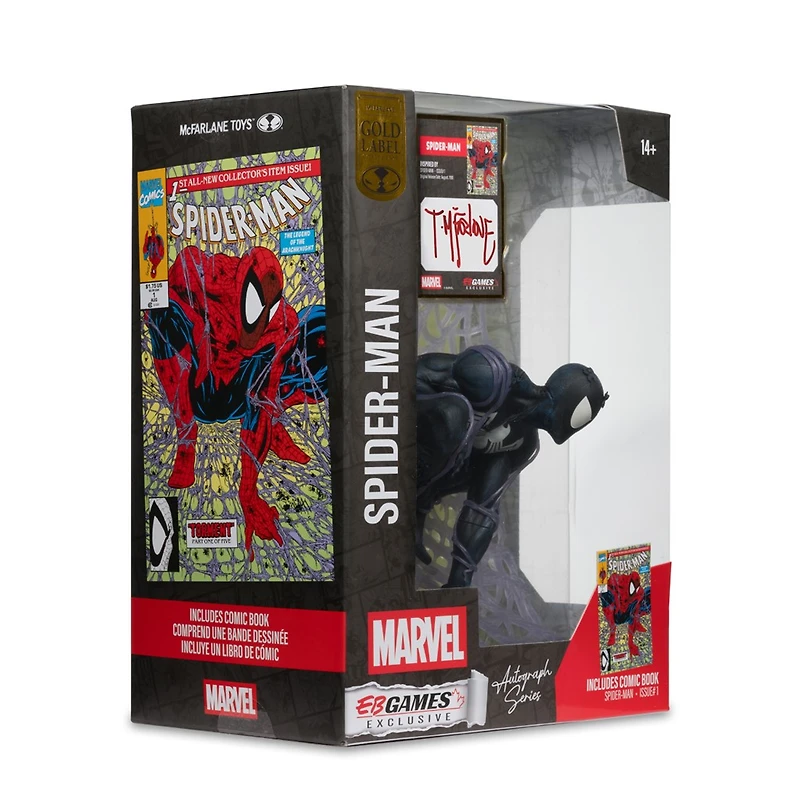Marvel Spider-Man (Black Suit) 1:6th Scale Collectible with Scene Autograph Series (Gold Label) 