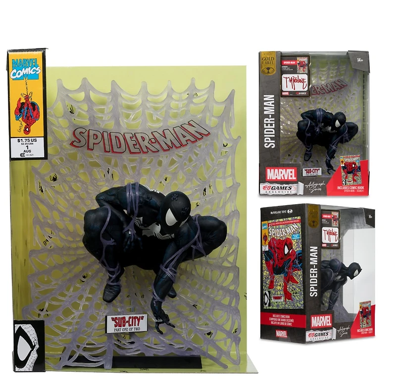 Marvel Spider-Man (Black Suit) 1:6th Scale Collectible with Scene Autograph Series (Gold Label) 