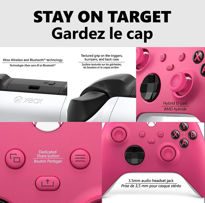 Xbox Wireless Controller – Deep Pink for Xbox Series X|S, Xbox One, and Windows Devices