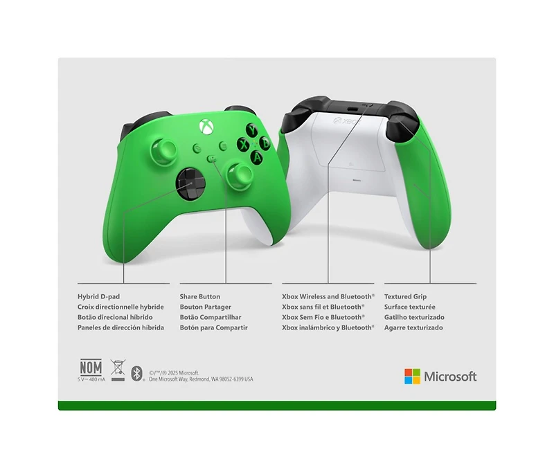 Manette sans fil Xbox verte 