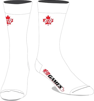 EB Games Canada Embroidered White Socks 