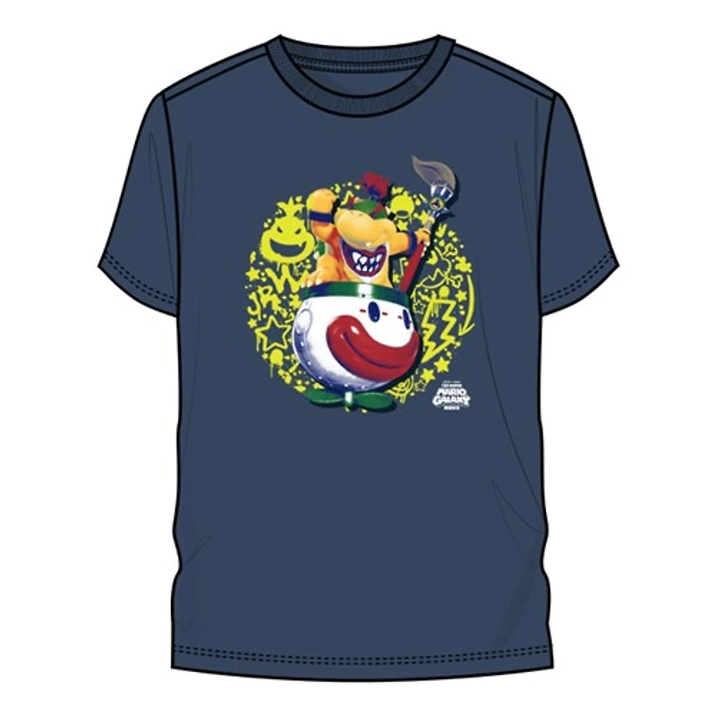 T-shirt bleu marine Super Mario Bros Bowser Jr