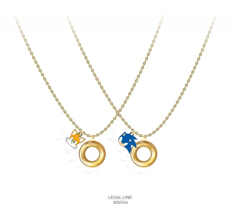 Sonic and Tails Friendship Necklace Set 2-Pack 