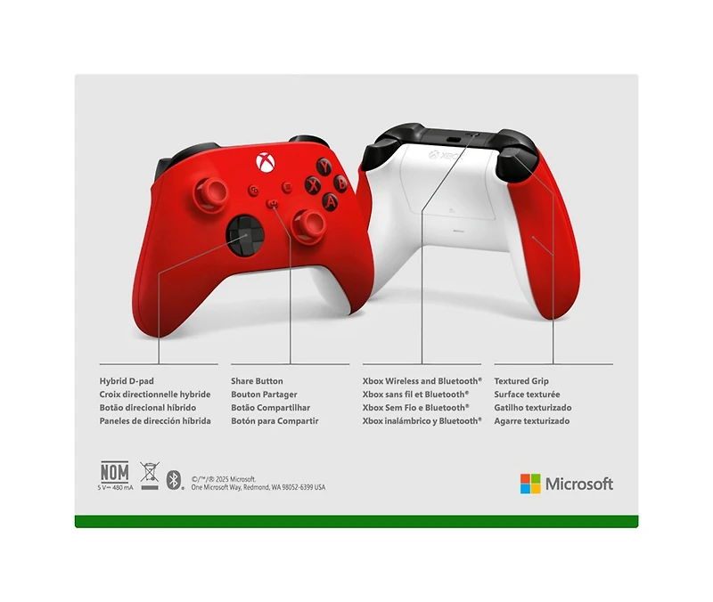 Manette sans fil Xbox rouge 