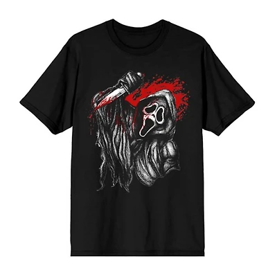 T-shirt noir Scream : Ghostface avec couteau - TG