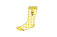 Chaussettes jaunes brodées Bob l'éponge et planche de surf