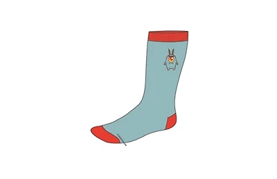 SpongeBob Plankton Embroidered Blue Socks