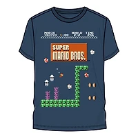 T-shirt bleu marine rétro Super Mario Bros sous-marin