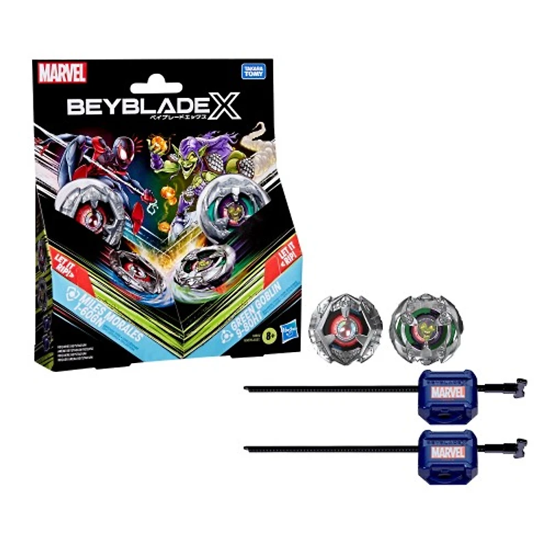 Beyblade X Marvel Collab Miles Morales 1-60GN vs. Green Goblin 9-80HT Multipack Set 