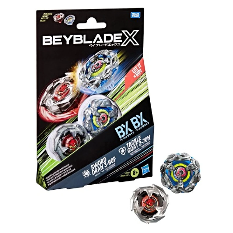 Beyblade X Tackle Goat 2-70N & Sword Dran 3-60F Dual Pack Set 