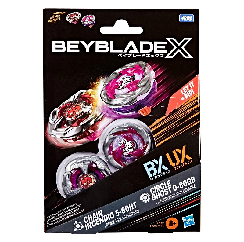 Beyblade X Circle Ghost 0-80GB & Chain Incendio 5-60HT Dual Pack Set 