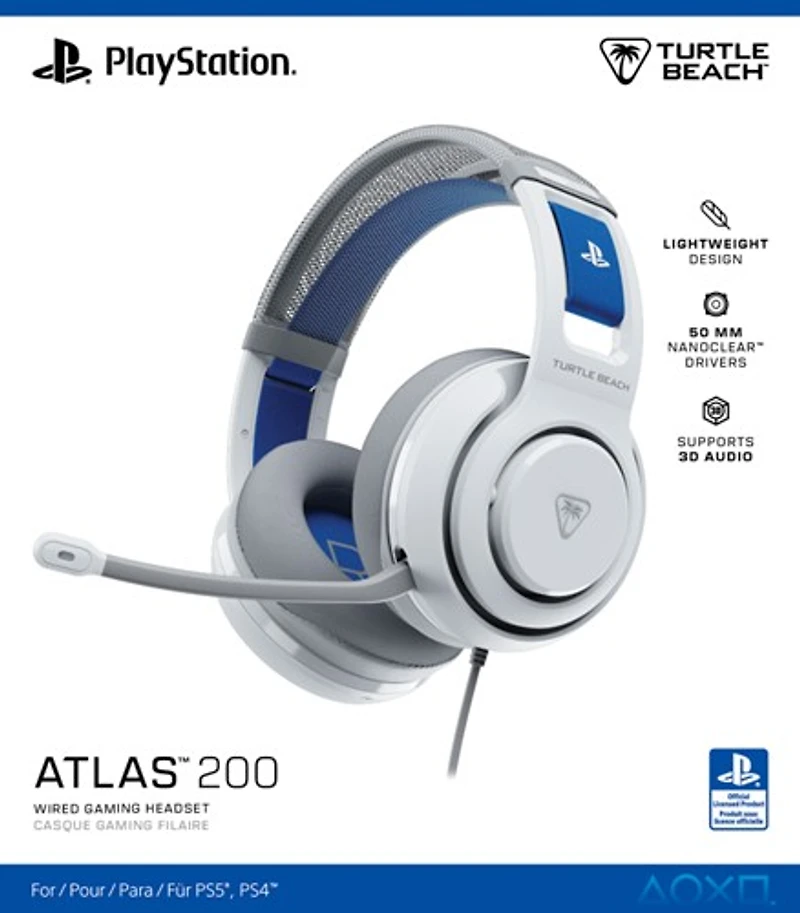 Turtle Beach Atlas 200 Headset Playstation - blanc 