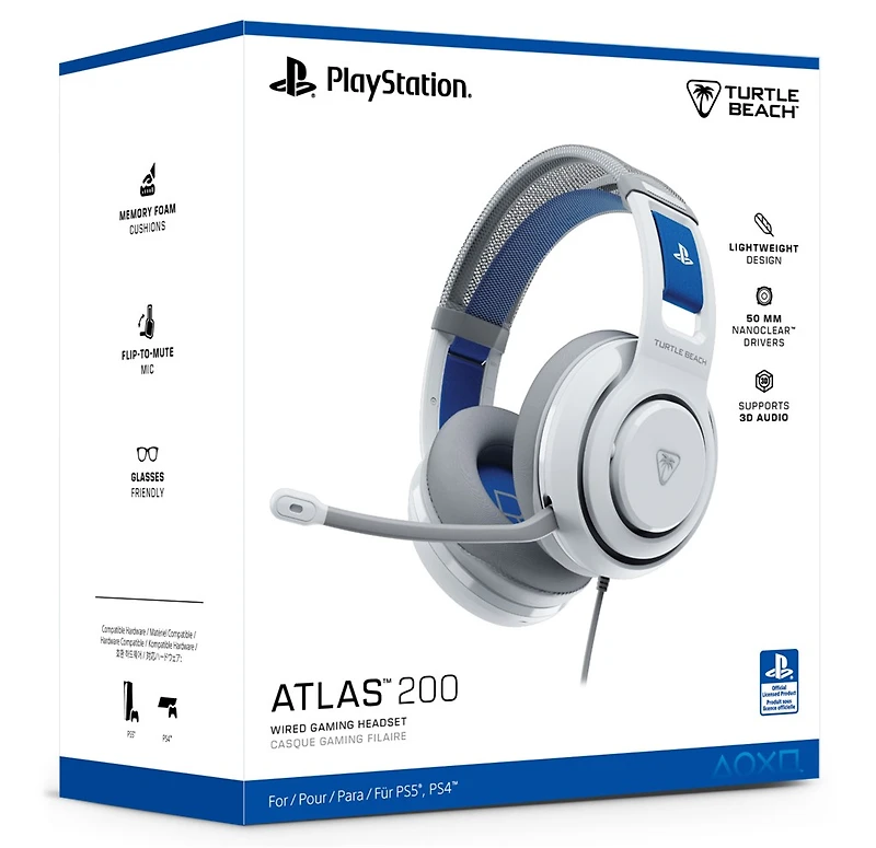 Turtle Beach Atlas 200 Headset Playstation - blanc 