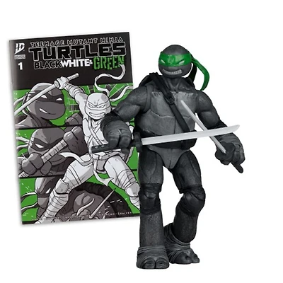 Teenage Mutant Ninja Turtles (Page Punchers) Leonardo (Black, White & Green) 5-Inch Action Figure with Comic McFarlane Toys Red Platinum Edtion