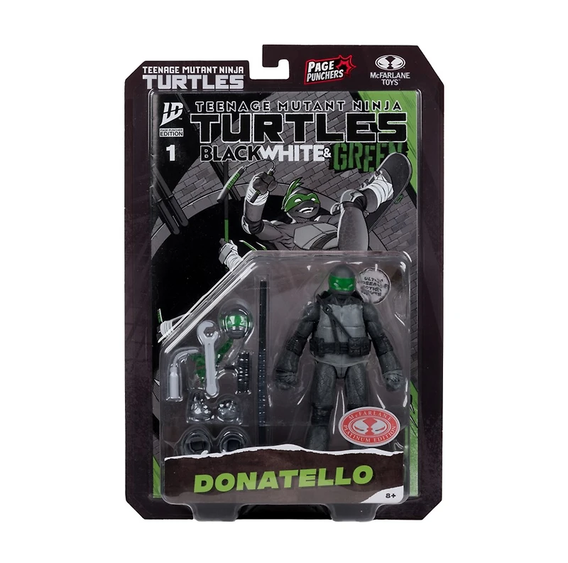 Teenage Mutant Ninja Turtles (Page Punchers) Donatello (Black, White & Green) 5-Inch Action Figure with Comic McFarlane Toys Red Platinum Edtion