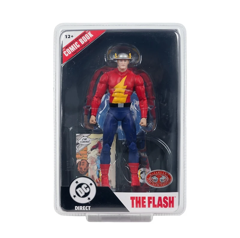 DC Direct Page Punchers The Flash Jay Garrick (The Flash #123) 7-Inch Action Figure with Comic Red Platinum Edition