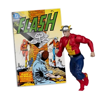 DC Direct Page Punchers The Flash Jay Garrick (The Flash #123) 7-Inch Action Figure with Comic Red Platinum Edition