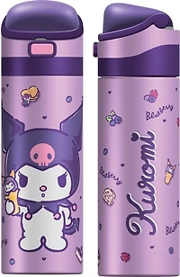 Bouteille d'eau en acier inoxydable violette Sanrio Kuromi