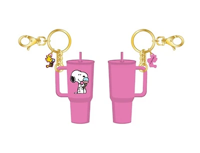 Snoopy with Ice Cream Pink Mini Tumbler Keychain