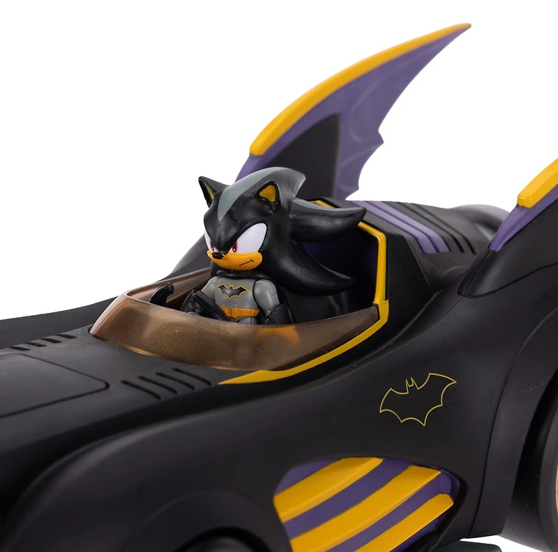 DC x Sonic the Hedgehog Batmobile With Shadow as Batman