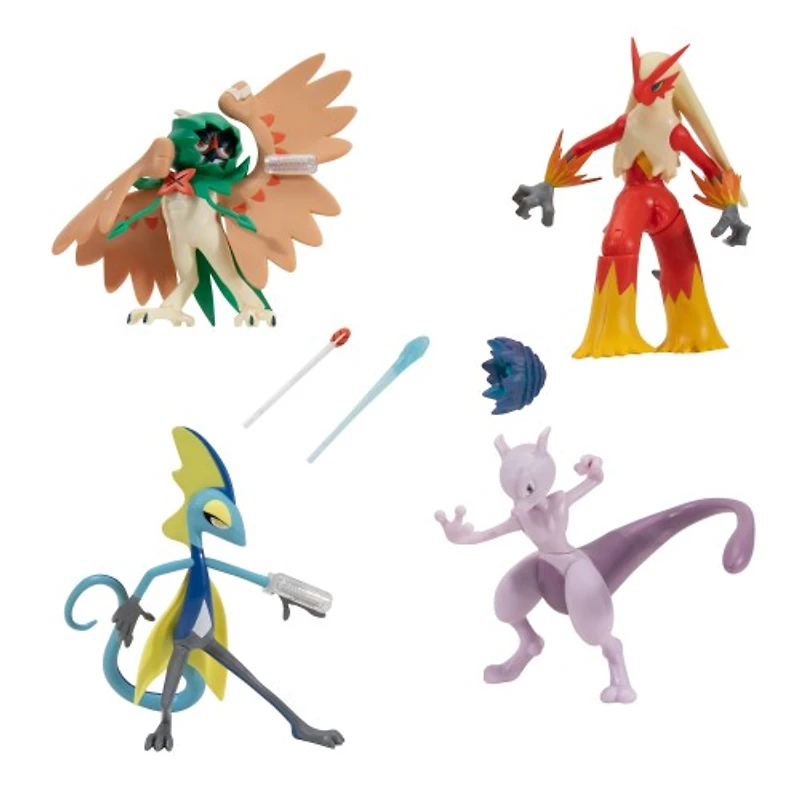 Pokemon Battle Feature Decidueye, Inteleon, Blaziken & Mewtwo Exclusive 4.5-Inch Multi Figure 4-Pack 