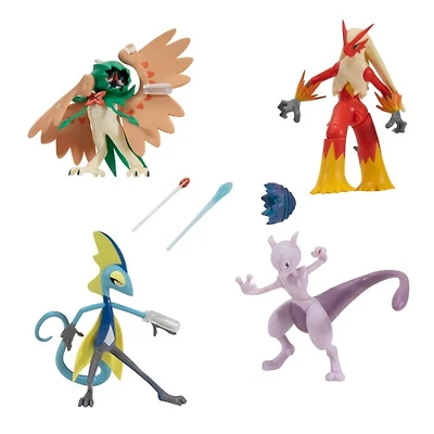 Pokemon Battle Feature Decidueye, Inteleon, Blaziken & Mewtwo Exclusive 4.5-Inch Multi Figure 4-Pack 
