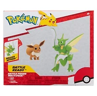 Pokemon Battle Figure 2 Pack - 2-Inch Eevee And 4.5-Inch Scyther Battle Ready Figures 