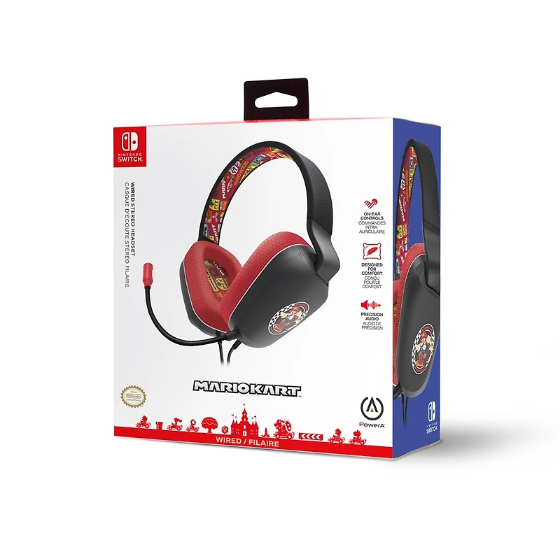 PowerA Wired Stereo Headset for Nintendo Switch - Mario Kart Rivals 