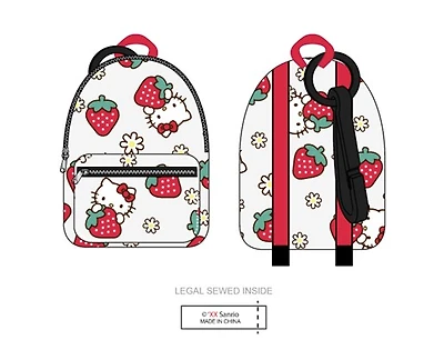 Hello Kitty Strawberry Themed Mini Backpack Keychain