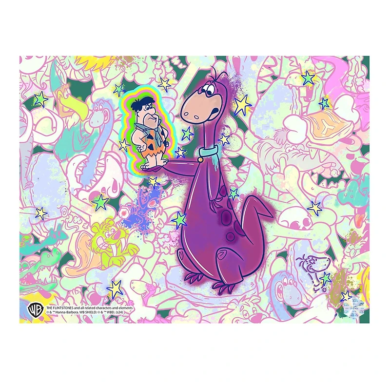 Exclusive Flintstones Pop Art Animation Cel Collectible - Limited Edition with Digital Twin | Featuring Background by Renowned Artist