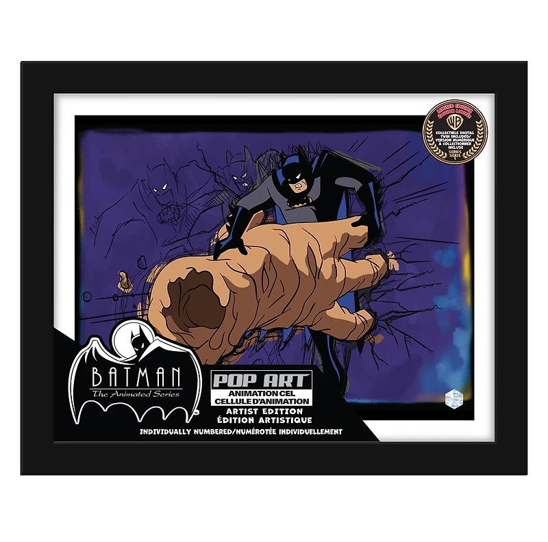 Exclusive Batman Pop Art Animation Cel Collectible - with Digital Twin | Featuring Background by Renowned Artist