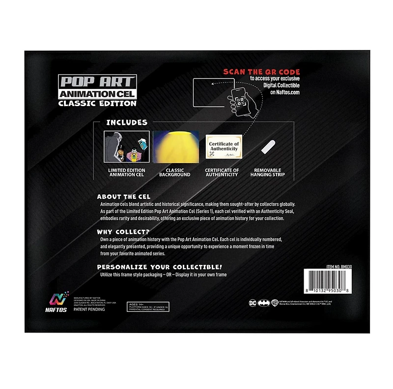 Exclusive Batman Classic Pop Art Animation Cel Collectible