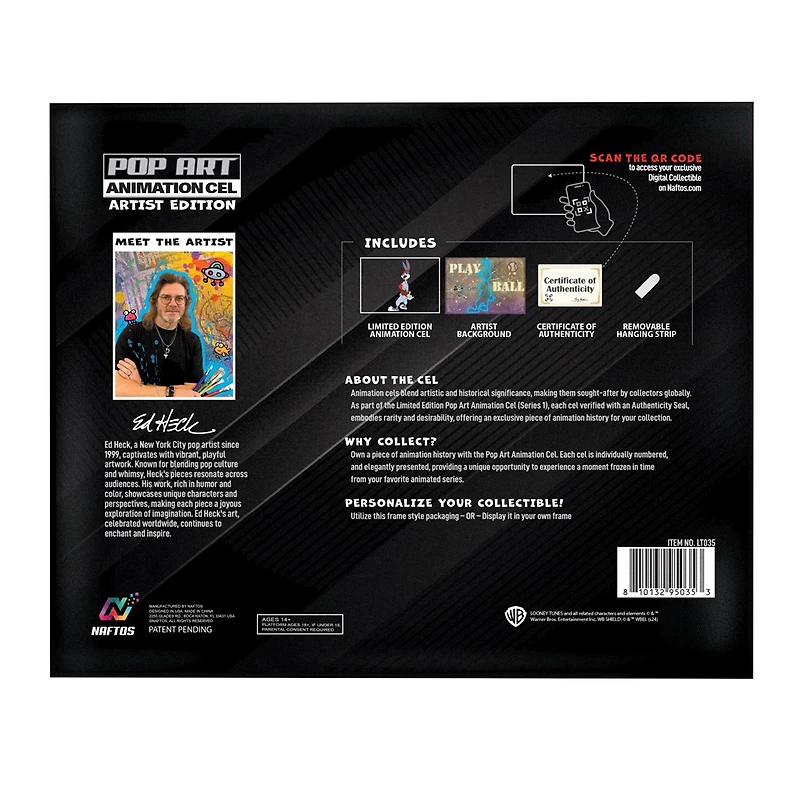 Exclusive Looney Tunes Pop Art Animation Cel Collectible - Limited Edition with Digital Twin | Featuring Background by Renowned Artist 