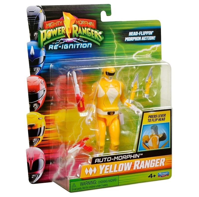 Mighty Morphin Power Rangers Re-Ignition Auto-Morphin Yellow Ranger Action Figure 