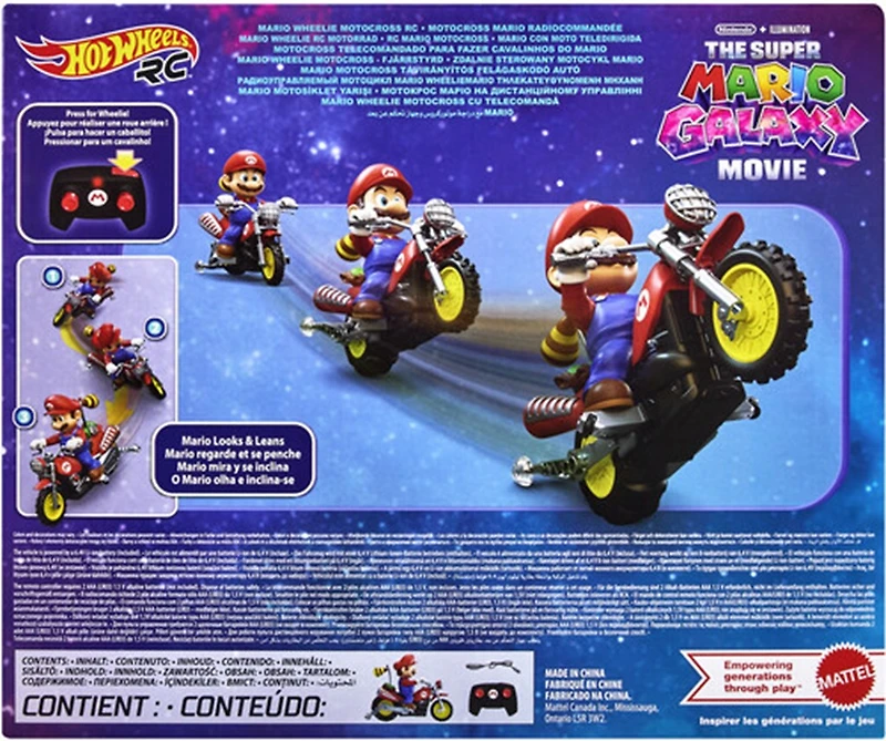 Hot Wheels: The Super Mario Galaxy Movie -  Mario Wheelie Motocross RC