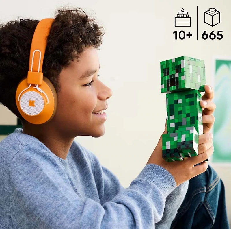 LEGO® Minecraft® The Creeper™ Gamer Decor, Action Figure Building Toy and Video Game Gift