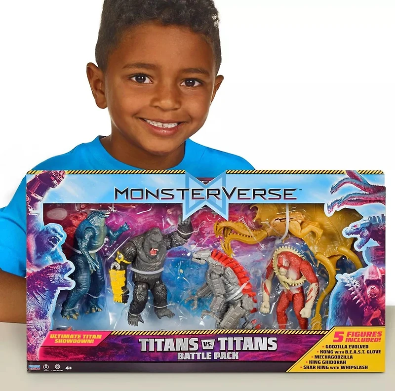 MonsterVerse Titans vs Titans 5 Pk Battle Set – Godzilla Evolved, Kong with B.E.A.S.T. Glove 