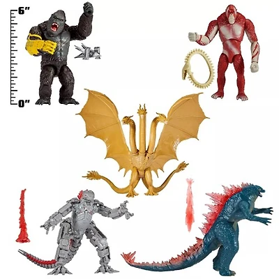 MonsterVerse Titans vs Titans 5 Pk Battle Set – Godzilla Evolved, Kong with B.E.A.S.T. Glove 