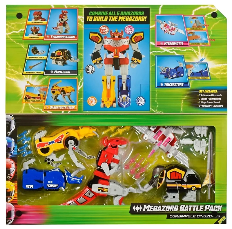 Mighty Morphin Power Rangers Re-Ignition Combinable Dinozords Megazord Battle Pack