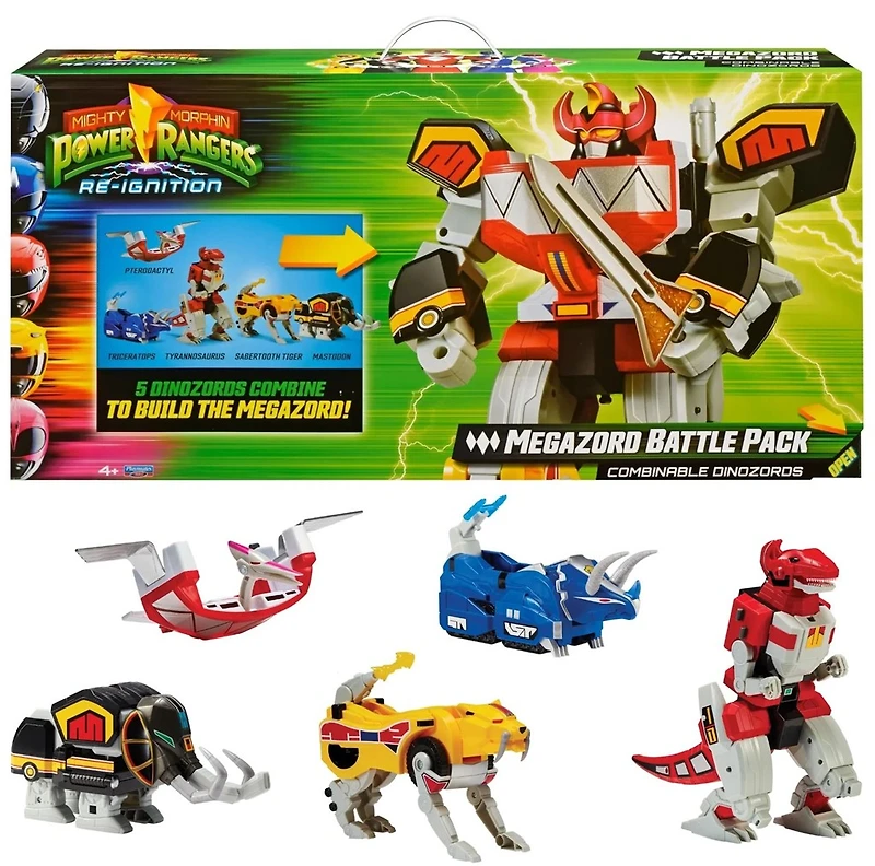 Mighty Morphin Power Rangers Re-Ignition Combinable Dinozords Megazord Battle Pack