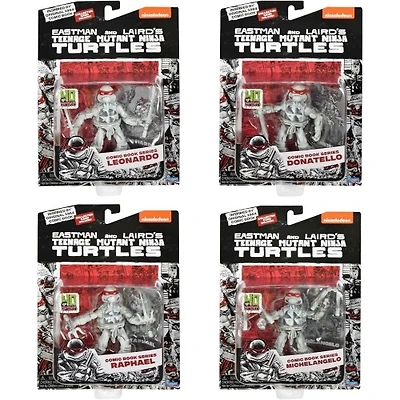 Teenage Mutant Ninja Turtles 4 Inch Action Figure Black & White Comic Series Box Set  